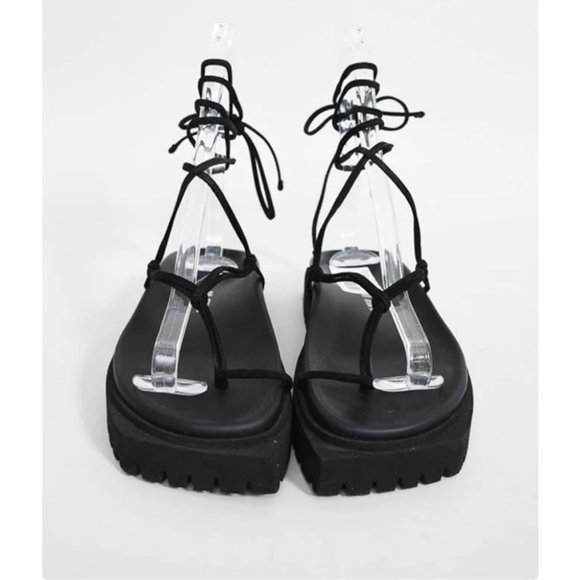 The Attico Black Strappy Platform Sandals Size 37 - Picture 6 of 11